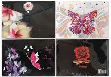 Noki Dosya Desenli Genç Çıtçıtlı Evrak Zarfı