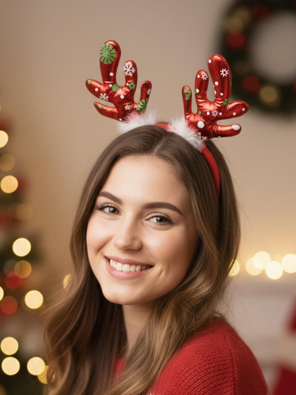 Astaş Yılbaşı Motifli Boynuzlu Taç