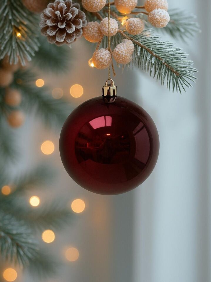 Astaş Yilbasi Topu Bordo 8 Cm 6 Li