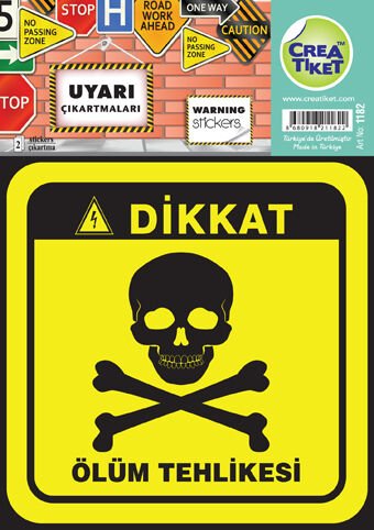 Crea Etiket Uyarı - Ölüm Tehlikesi İşareti