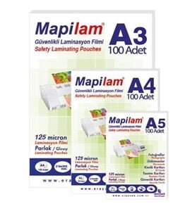 Mapilam Parlak Laminasyon Filmi 125 Micron A5 100 Adet