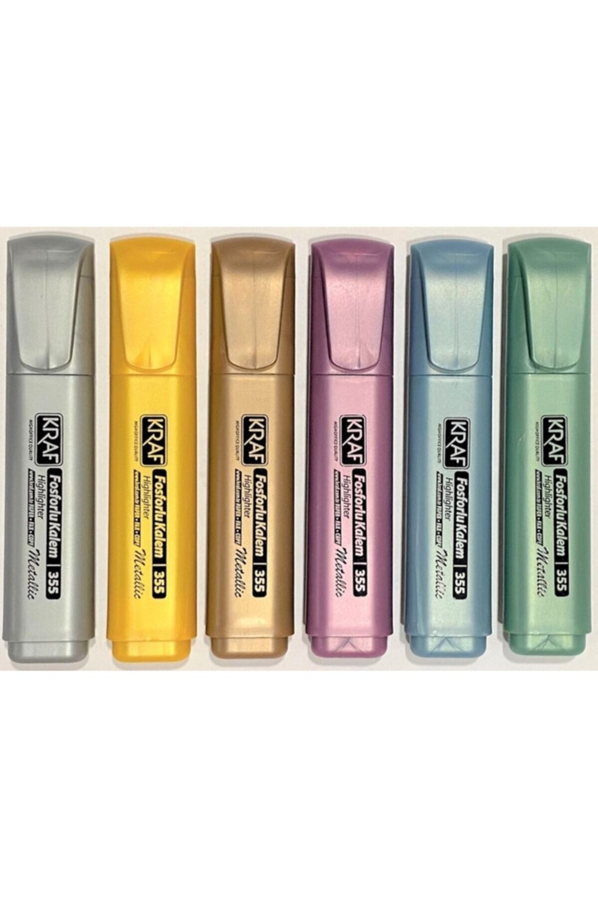 Kraf Fosforlu Kalem Metalik 355 6 Lı