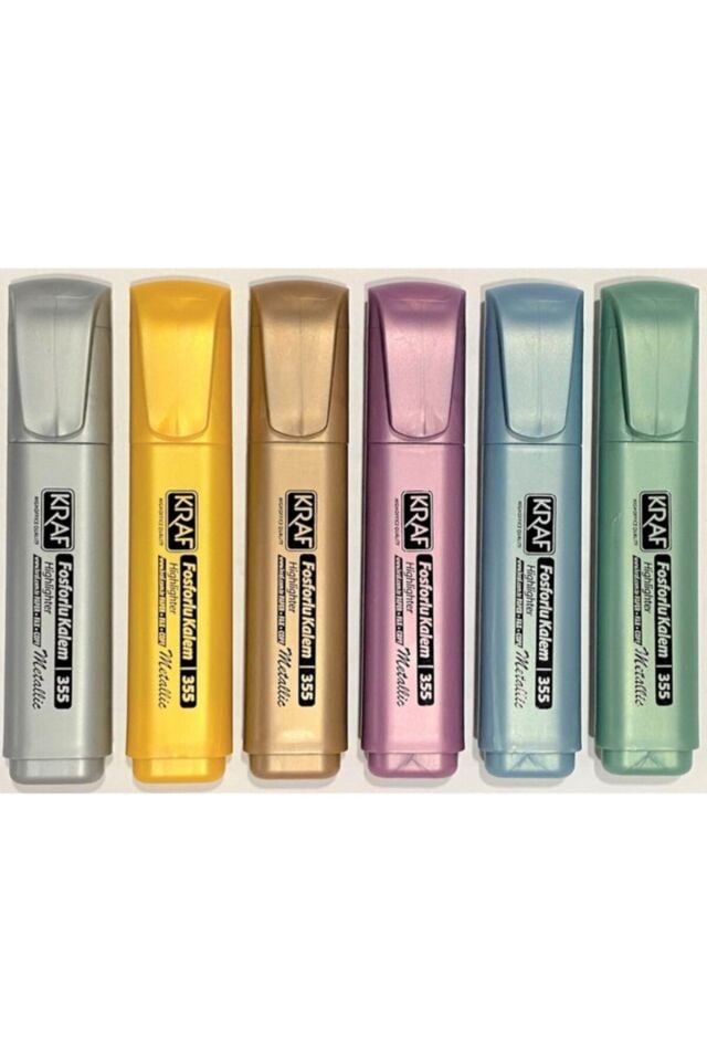 Kraf Fosforlu Kalem Metalik 355 6 Lı