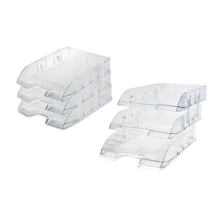 Mas Evrak Rafı 3 Katlı Mafsallı Set Şeffaf