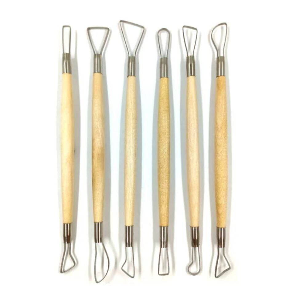 Güven Art Seramik Dip Alma Seti Ahşap Sap 6 Lı 20 Cm G264