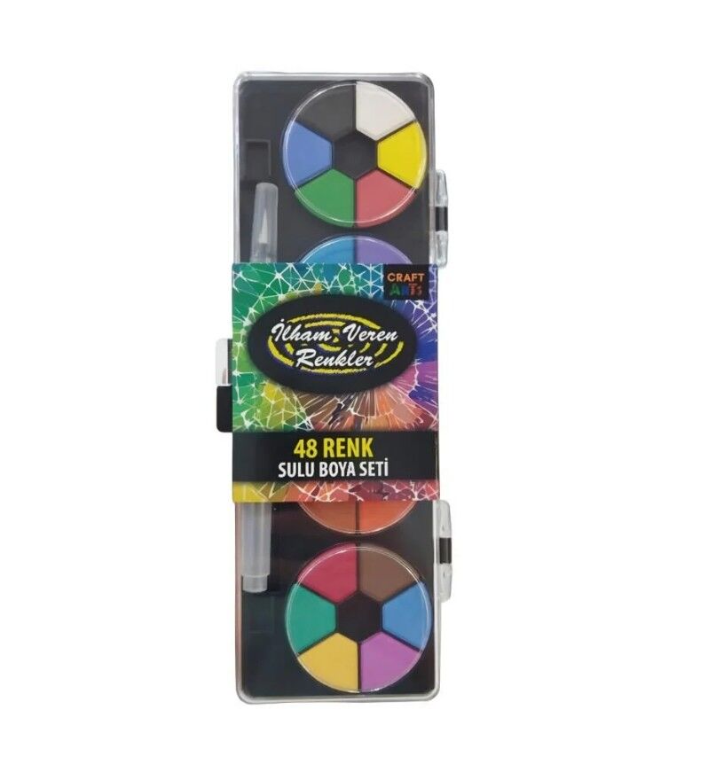 Craft And Arts Sulu Boya 48 Li Siyah Zeminli U1800-Gr