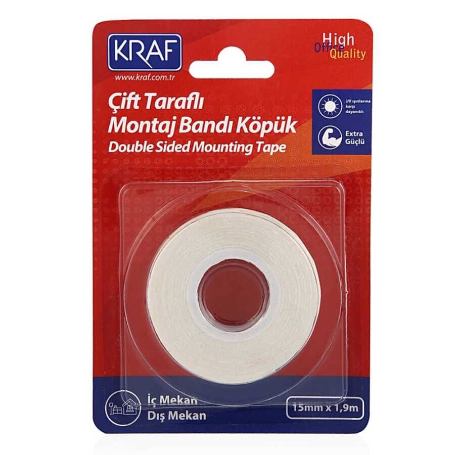 Kraf Montaj Bandı 2510G Çift Taraflı Köpük 15 Mm x 1,9 M