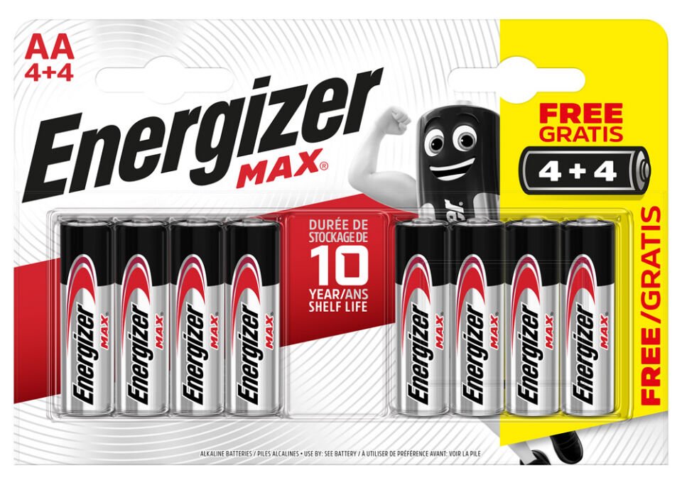 Energizer Pil Max Alk AA BP 8 Li 4+4