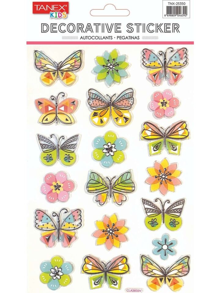 Tanex Tnx-25350 Sevimli Kelebek Serisi Puffy Etiket