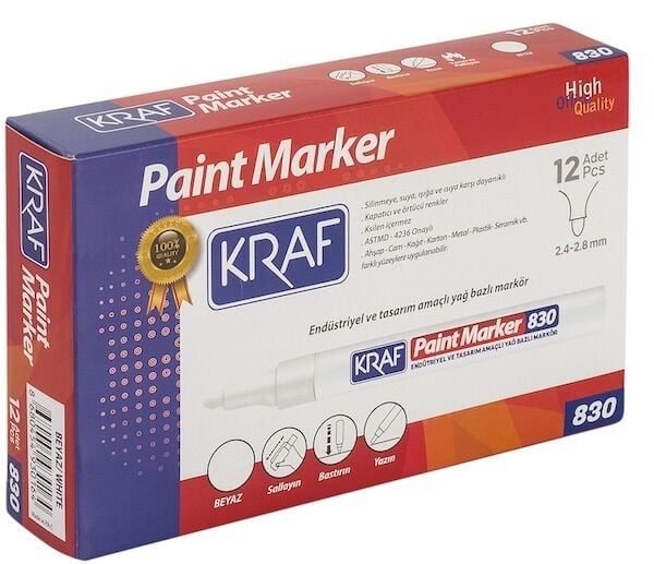 Kraf Paint Markör 830 Beyaz