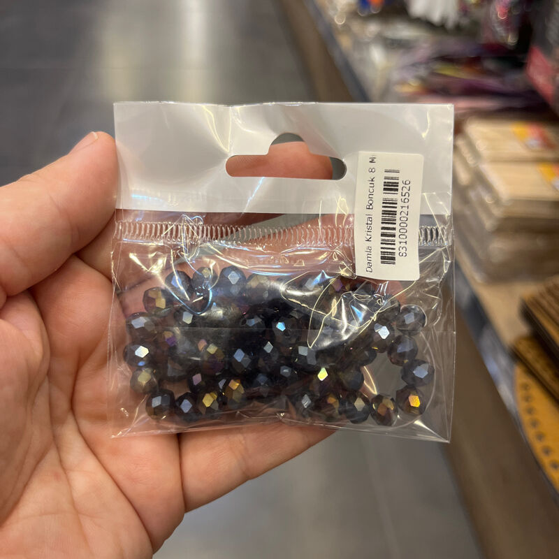 Damla Kristal Boncuk 8 Mm Karışık Renk