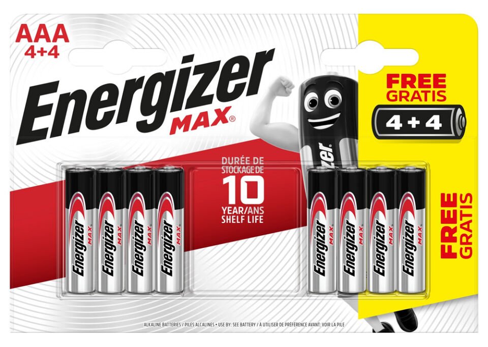 Energizer Pil Max Alk AAA Bp 8 Li 4+4
