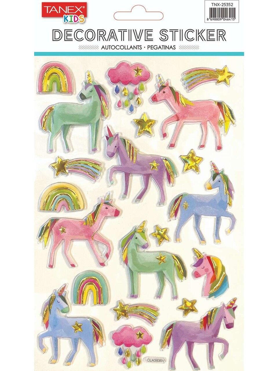 Tanex Tnx-25352 Sevimli Unicorn Serisi Puffy Etiket