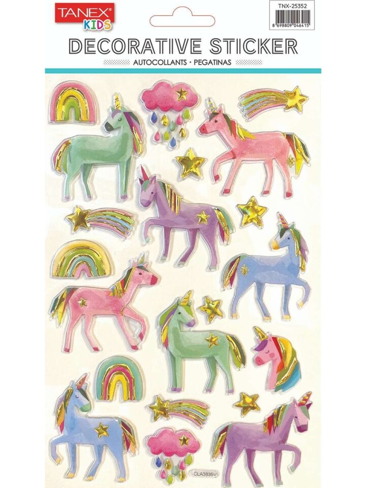 Tanex Tnx-25352 Sevimli Unicorn Serisi Puffy Etiket