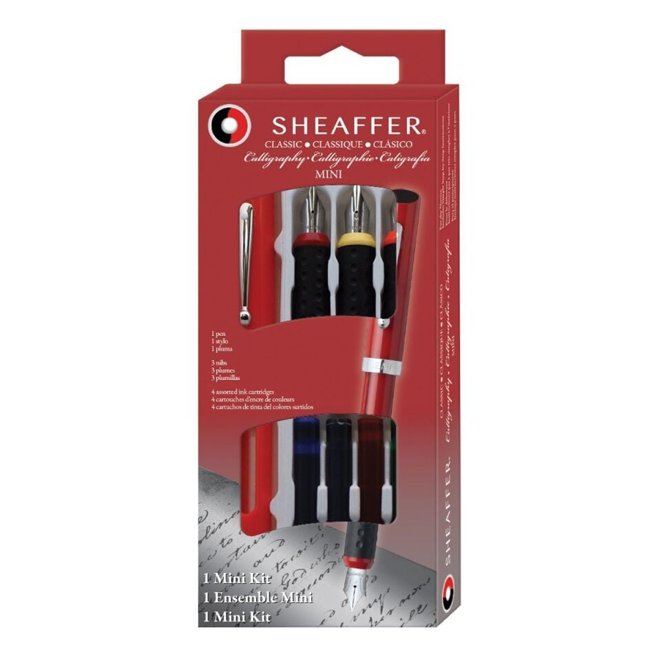 Sheaffer 73403 Kaligrafi Mini Set (1 Kalem + 3 Uç + 4 Farklı Renk Kartuş)