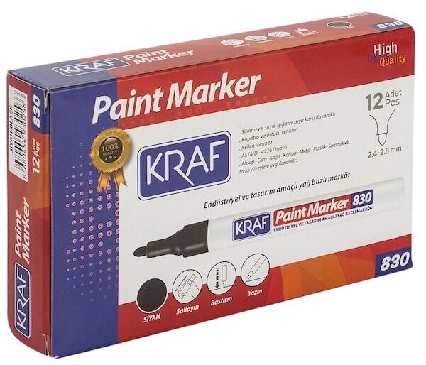 Kraf Paint Markör 830 Siyah