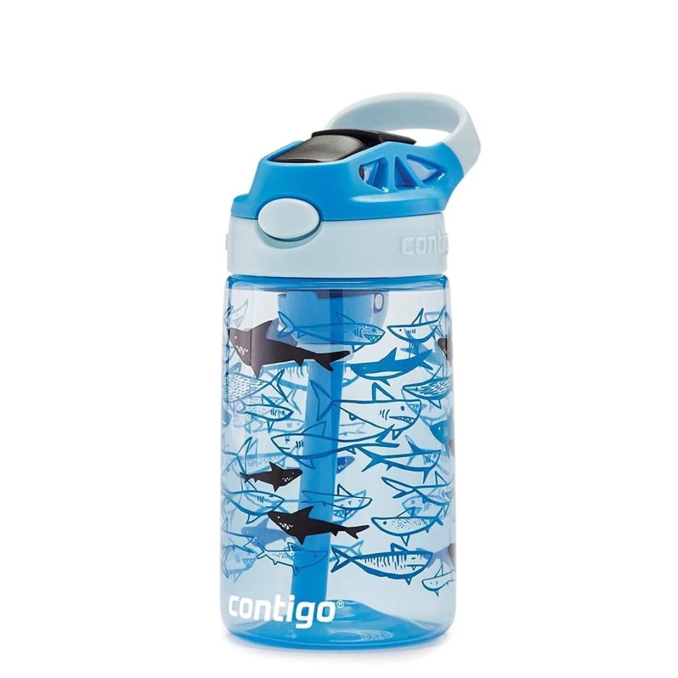 Contigo Gizmo Flip Pro Sharks Tritan Çocuk Suluğu 420 Ml Açik Mavi