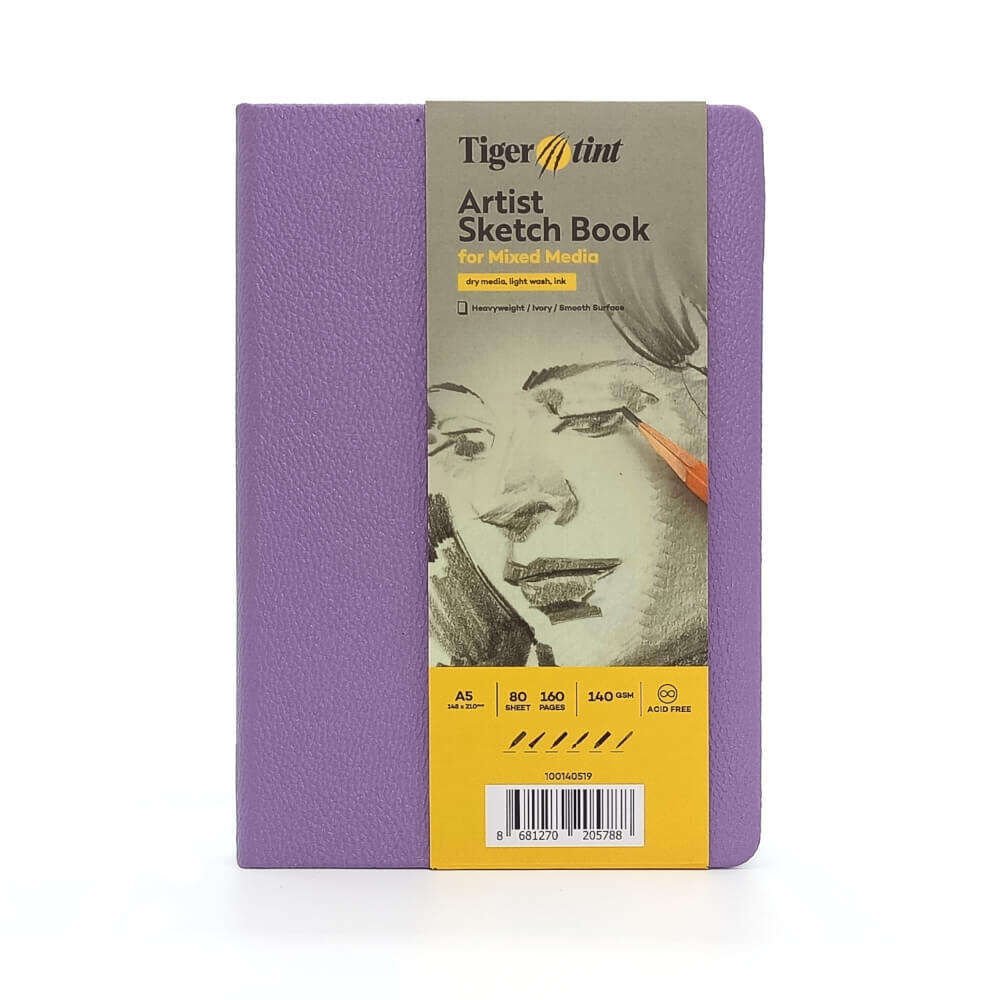 Güven Art Tigertint Eskiz Defteri Sert Kapak 140 Gr A5 80 Yaprak Lila 100140519
