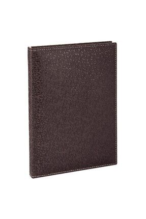 2K Deri Kapak Defter Ajanda Tarihsiz Kareli 4913 Kahverengi 17x24 Cm
