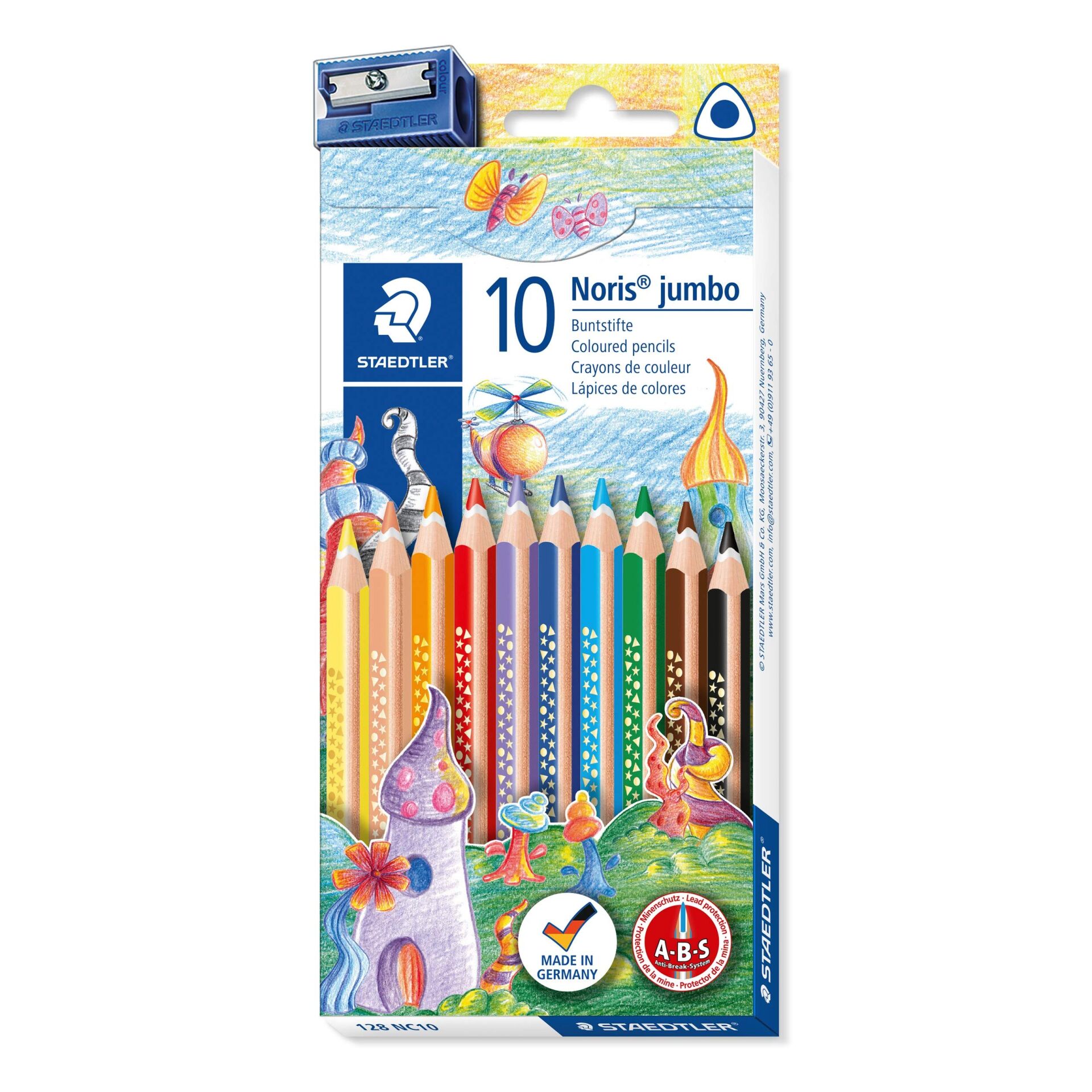 Staedtler 128 Nc 10 Noris Clup Üçgen Jumbo Kuru Boya Kalemi 10 Lu