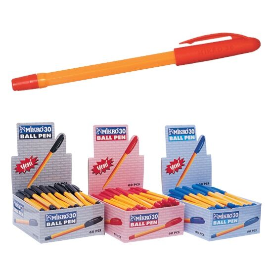 İPTALMikro M-30 Tükenmez Kalem Kırmızı 60 Lı Paket