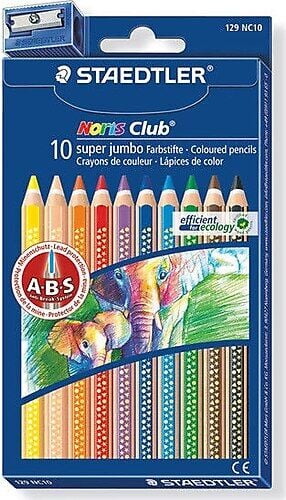 Staedtler 129 Nc10 Noris Clup Altıgen Süper Jumbo Kuru Boya Kalemi 10 Lu