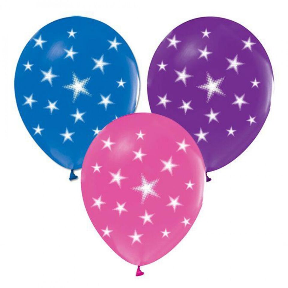 Balon 12'' Çepeçevre Yıldız Baskılı 8 Li    