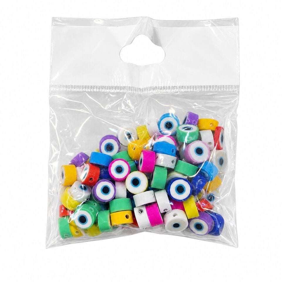 Damla Figürlü Fimo Boncuk 50 Gr Renkli Nazar Boncuğu