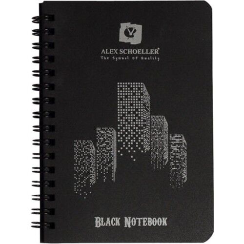 Alex Spiralli Pp Kapak Siyah Defter A6 60 Sayfa Alx-1620