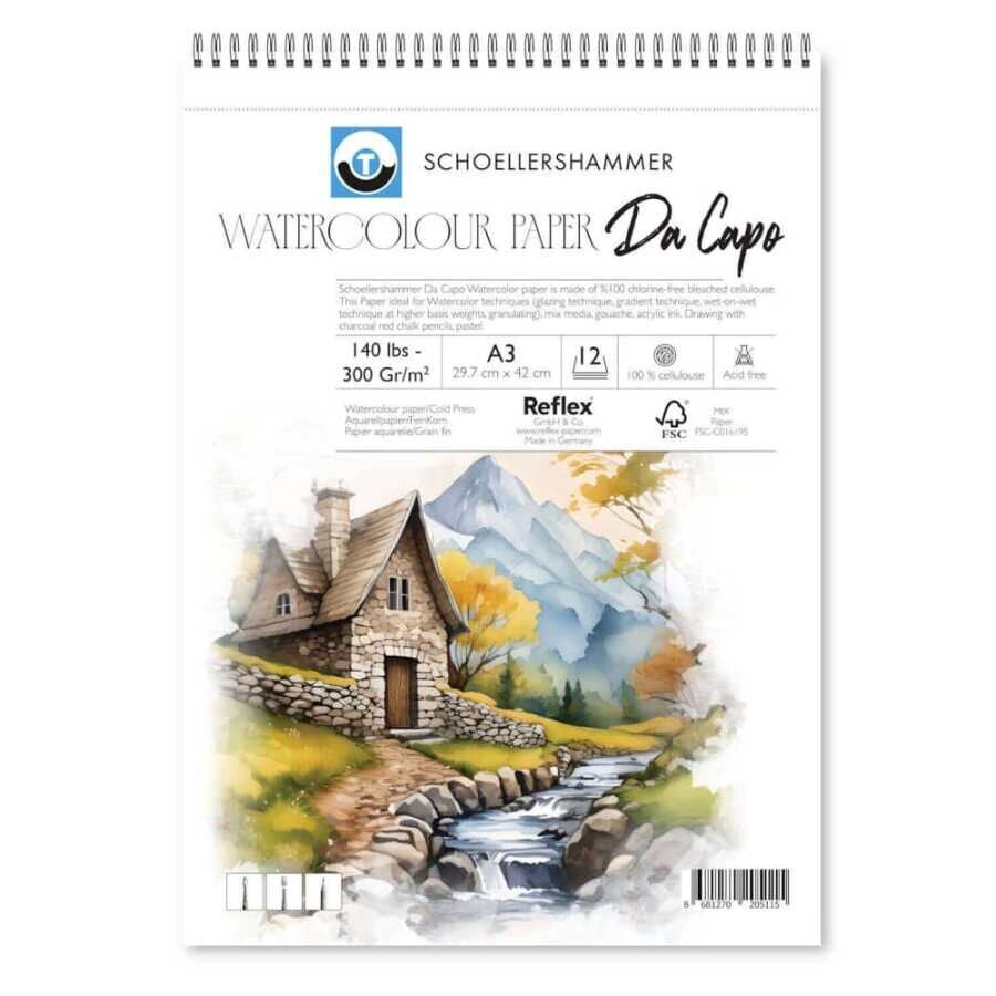 Güven Art Schoellershammer Da Capo Watercolour Pad 300 Gr A3 12 Yaprak
