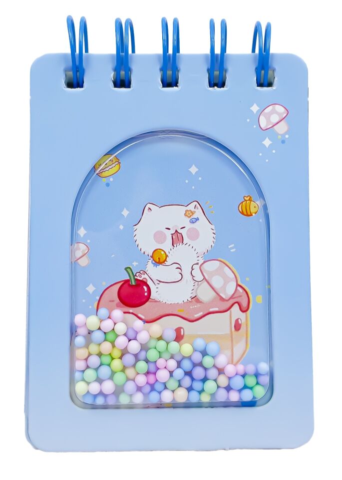 Taros Unick Color Boncuklu Kedi Spiralli Not Defteri