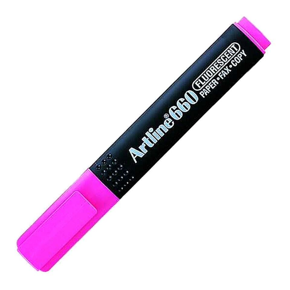 Artline 660 Fosforlu Kalem Kesik Uç 1,0-4,0 Mm F.Pembe