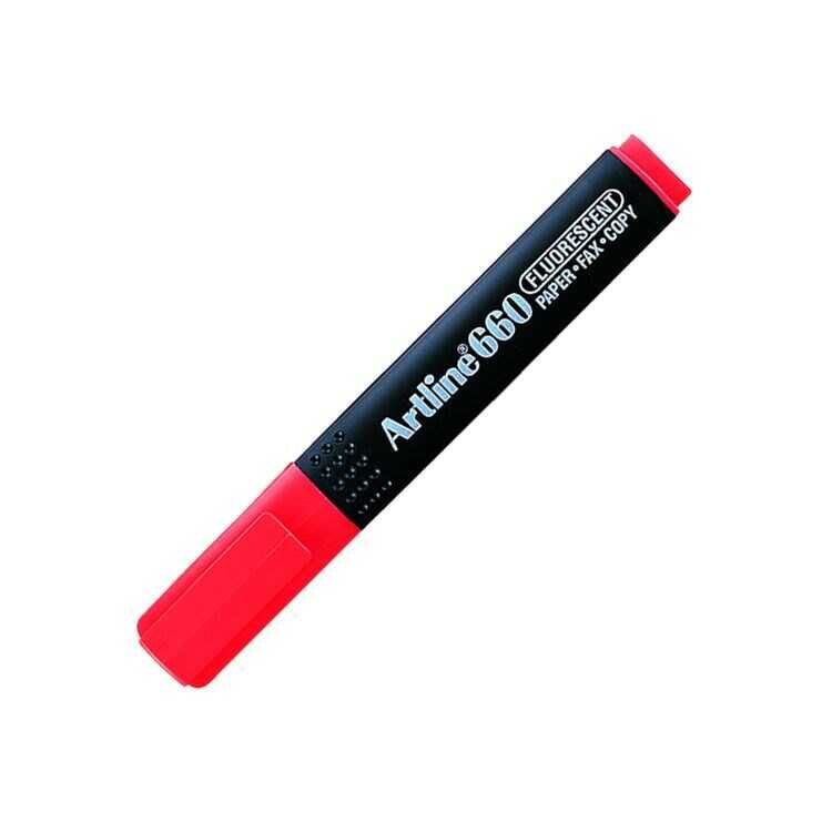 Artline 660 Fosforlu Kalem Kesik Uç 1,0-4,0 Mm F.Kırmızı