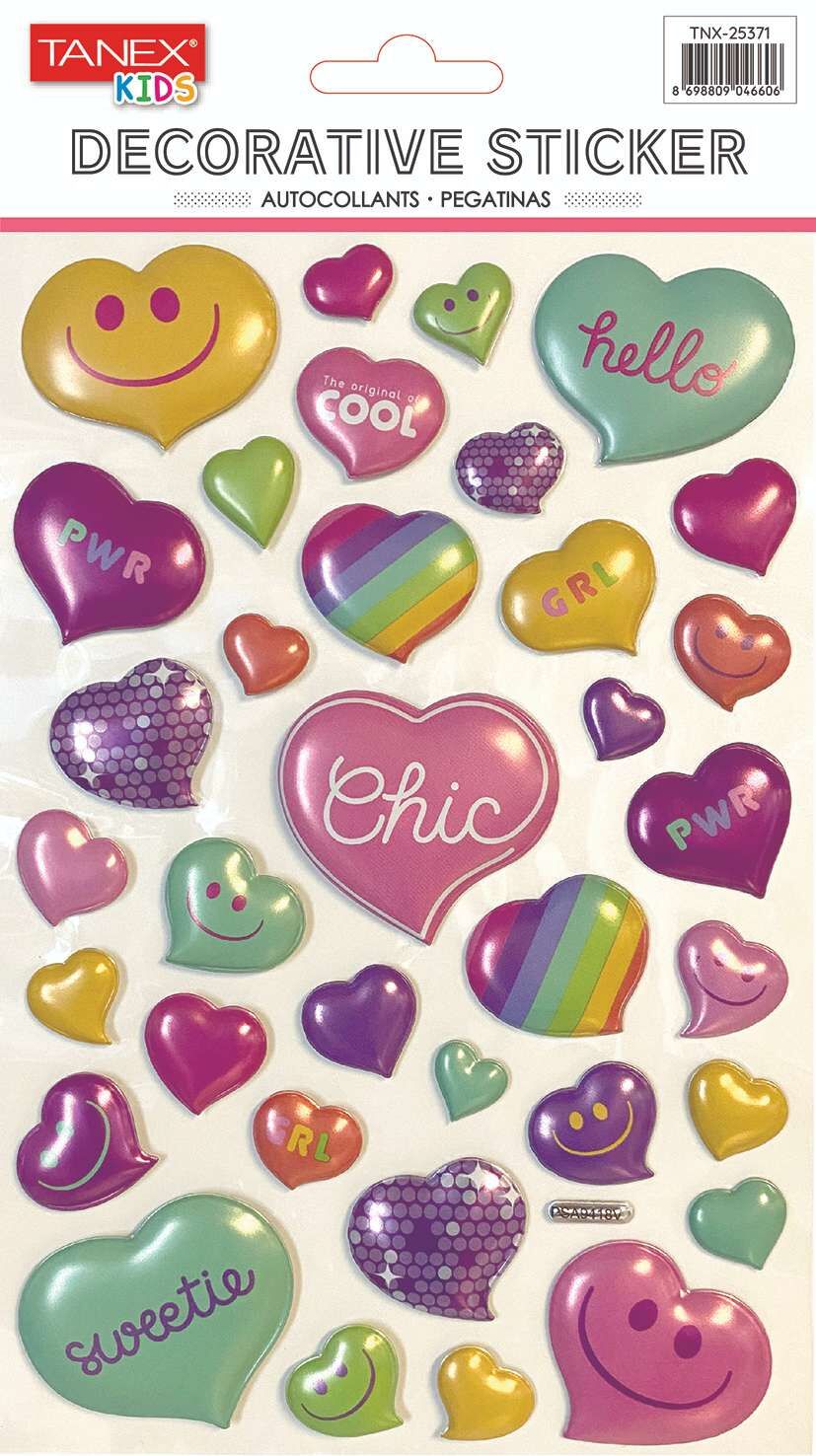 Tanex Tnx-25371 Kalp Balon Serisi Puffy Etiket