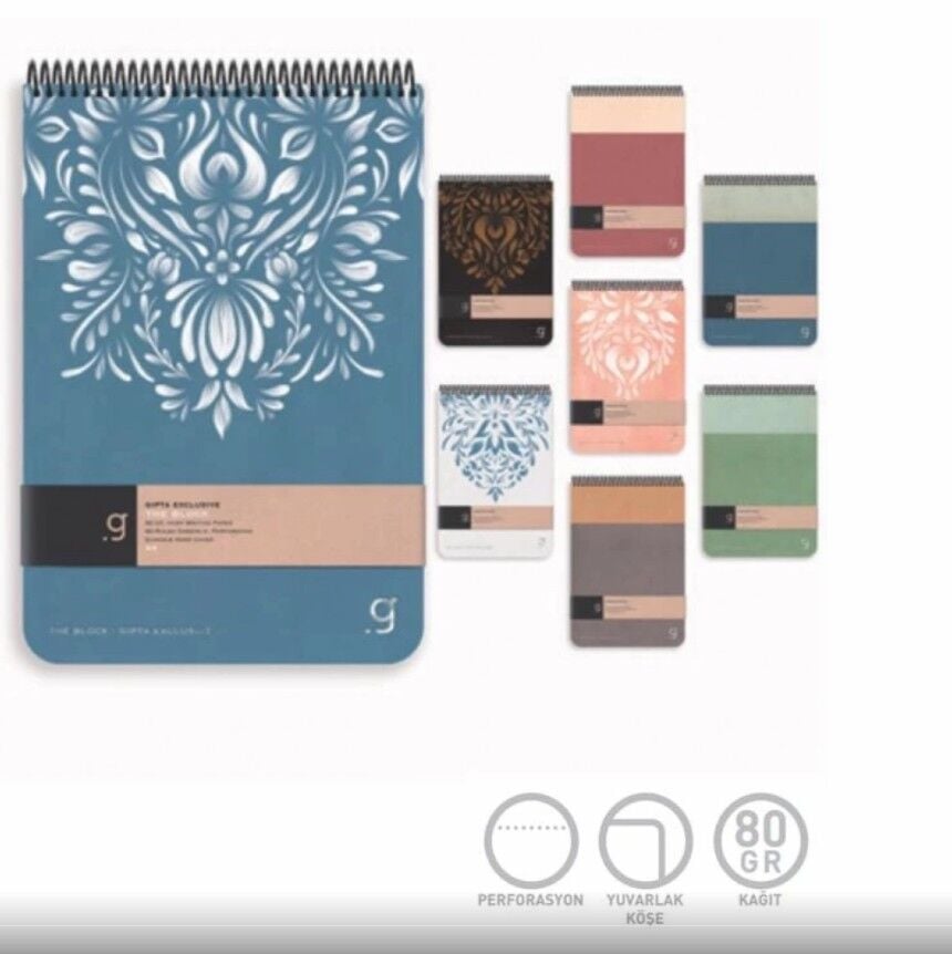 Gıpta The Block Spiralli  Sert Kapak Defter 17x24 80 Yaprak Çizgili