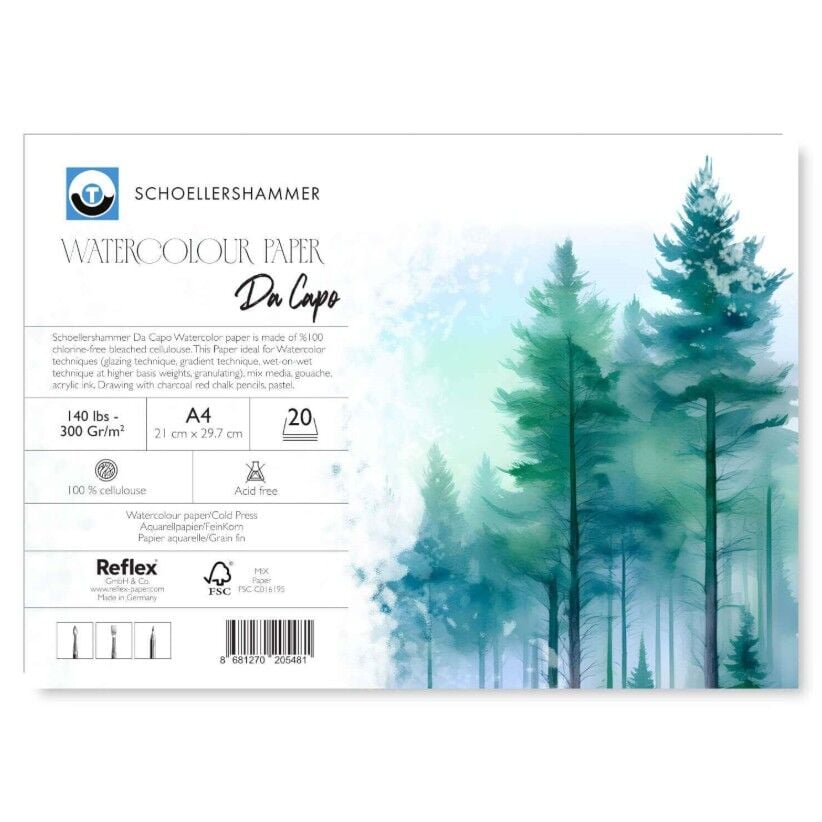 Güven Art Schoellershammer Da Capo Watercolour Pad 300 Gr A4 20 Yaprak