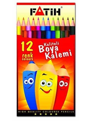 Fatih Kuru Boya Kalemi 12 Renk Tam Boy