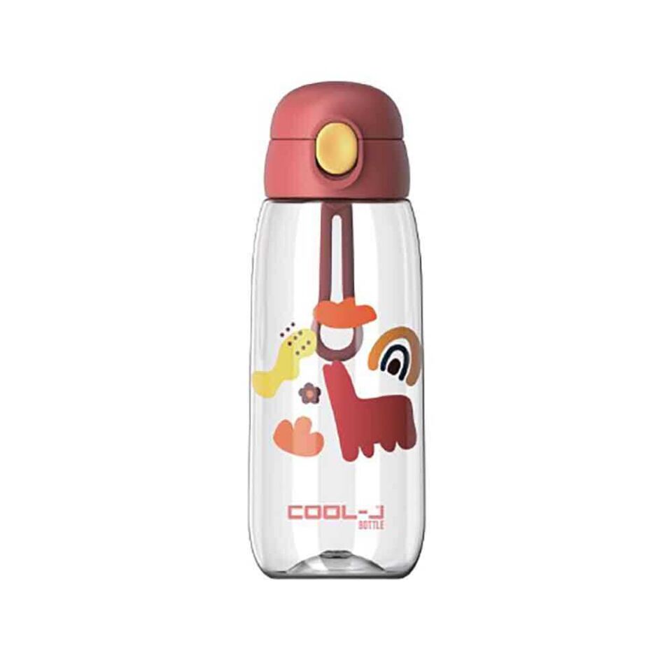 Gıpta Pipetli Kilitli Tritan Matara 600 Ml Kırmızı