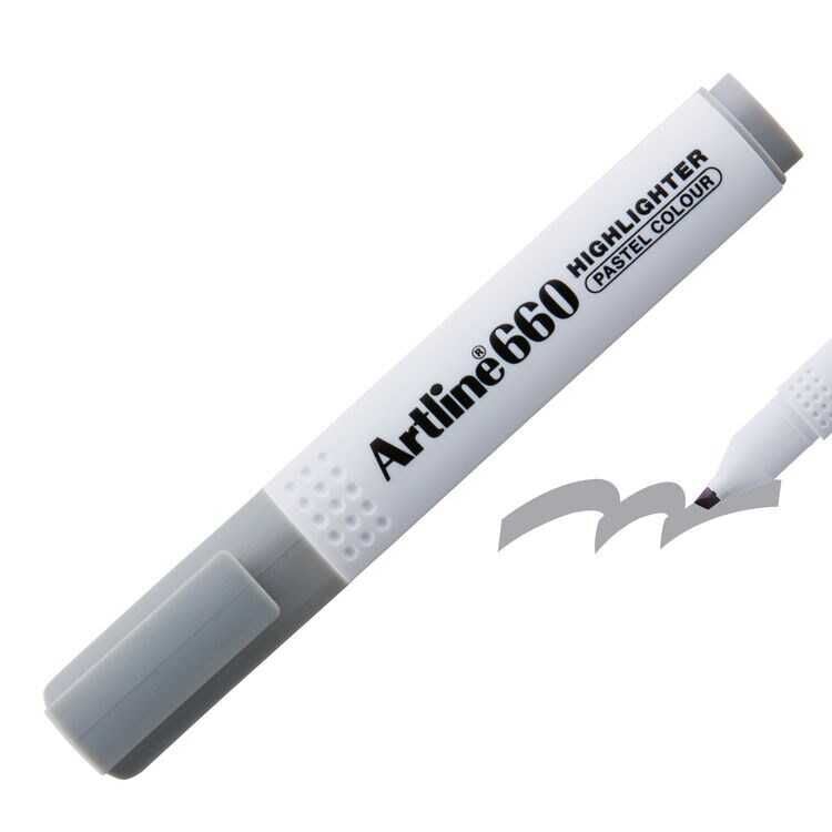 Artline 660 Fosforlu Kalem Kesik Uç 1,0-4,0 Mm Pastel Grey