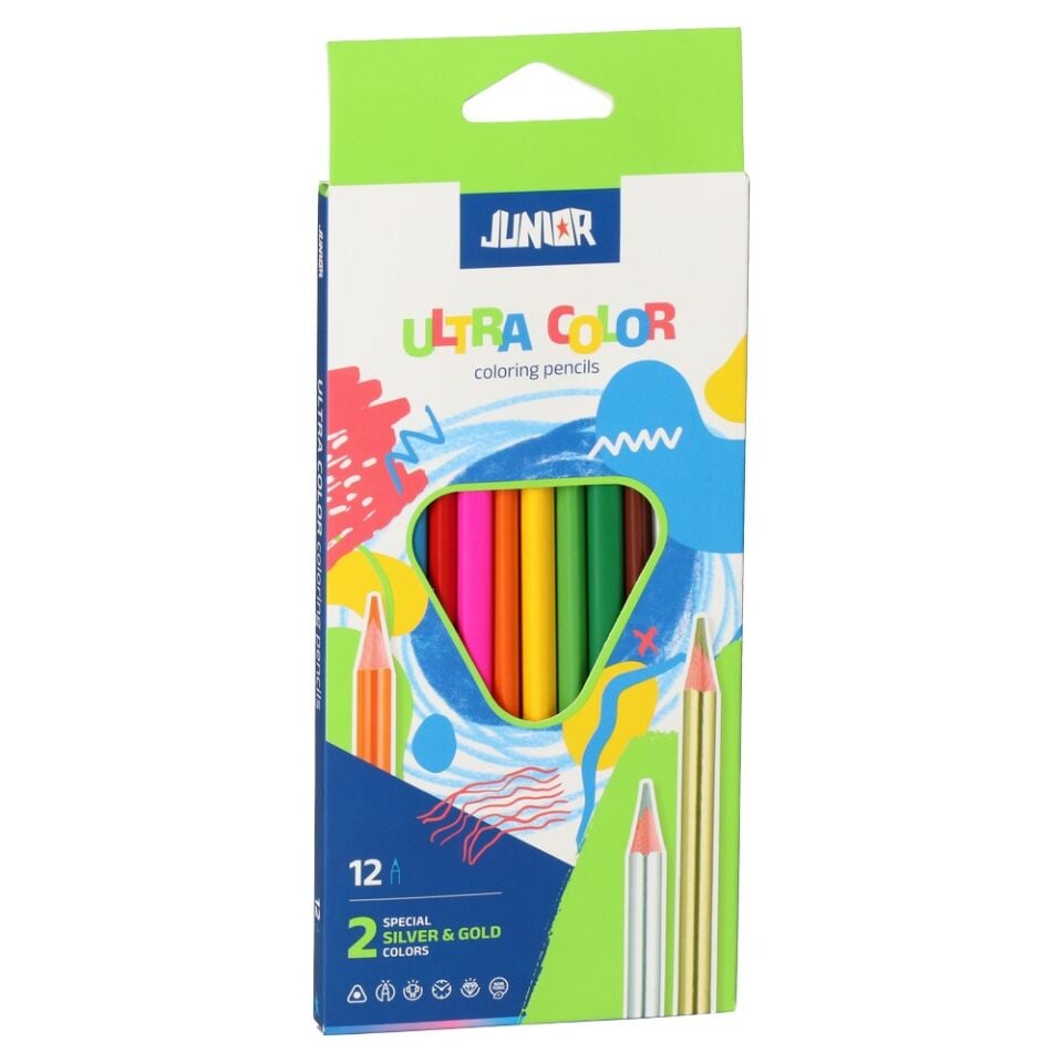 Junior 130205 Ultra Color Üçgen Renkli Kalem 10+2 Pcs