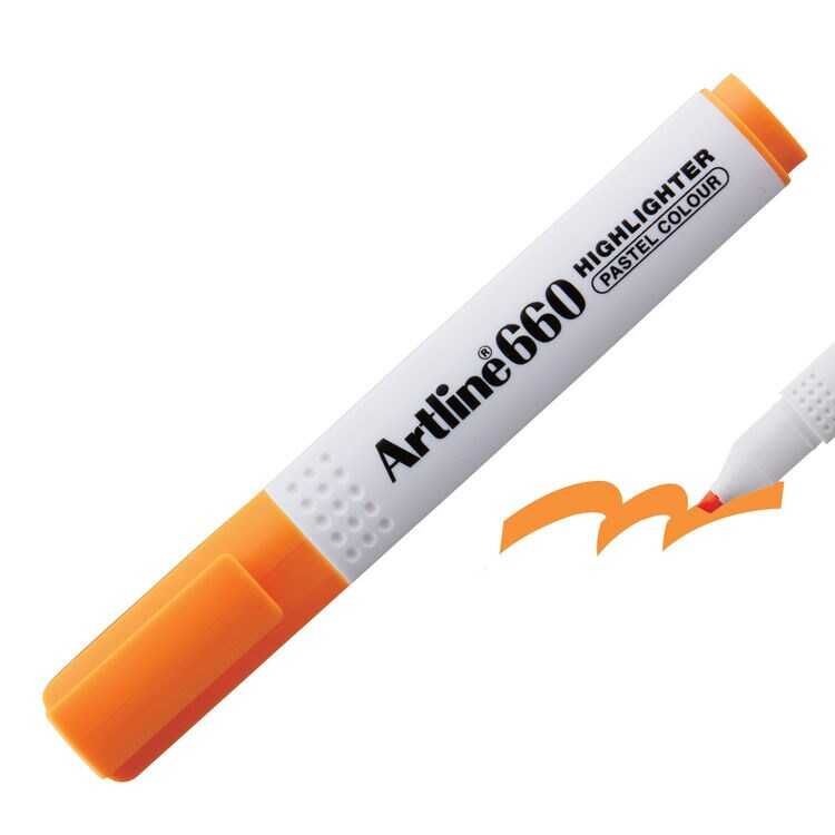 Artline 660 Fosforlu Kalem Kesik Uç 1,0-4,0 Mm Pastel Orange
