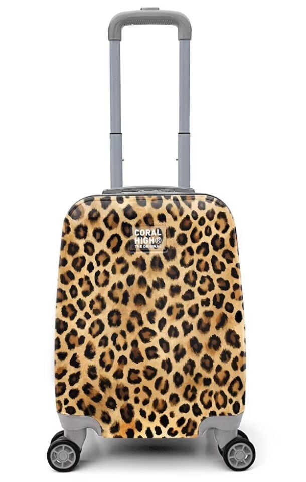 Yaygan Coral High Mini Kabin Valiz 40 Cm Leopar Desenli