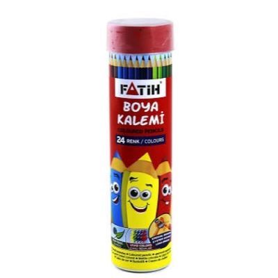 Fatih Kuru Boya Kalemi Tüplü 24 Renk Tam Boy