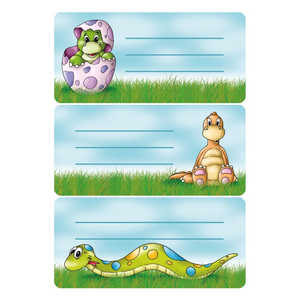 Herma Vario Glittery Okul Etiketi Dinozorlar