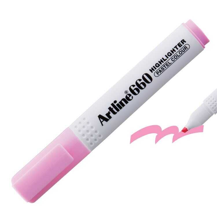 Artline 660 Fosforlu Kalem Kesik Uç 1,0-4,0 Mm Pastel Pink