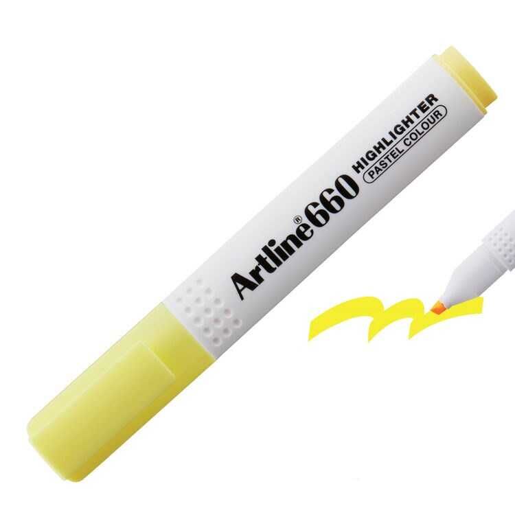 Artline 660 Fosforlu Kalem Kesik Uç 1,0-4,0 Mm Pastel Yellow