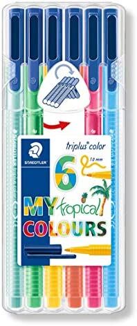 Staedtler 323 Sb6Cs4 Trıplus Color Keçeli Kalem Tropikal Renkler 1.0 Mm 6 Lı Set