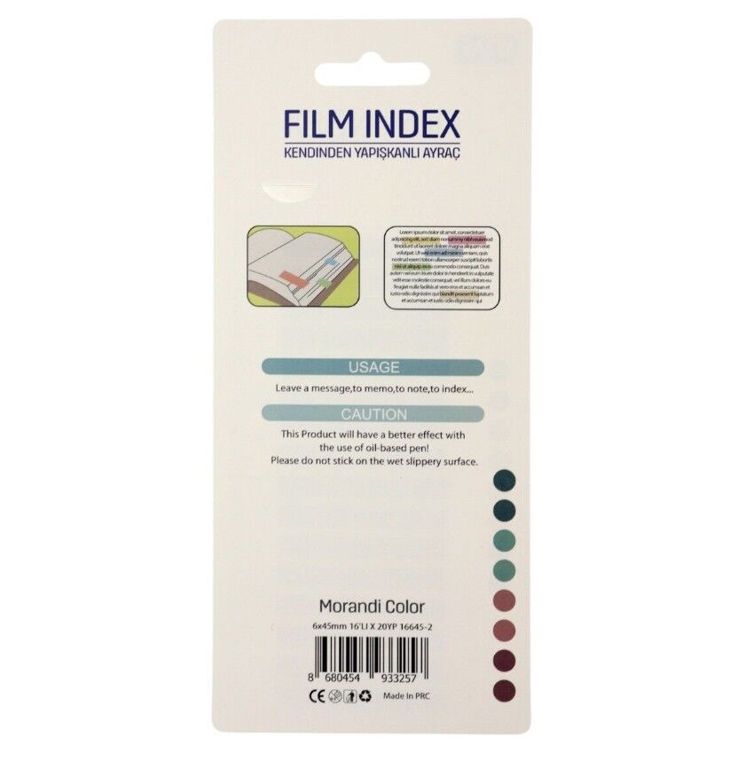 Kraf İndex Film 6x45 Mm 20 Yaprak Cetvelli Morandı Color 16645-2