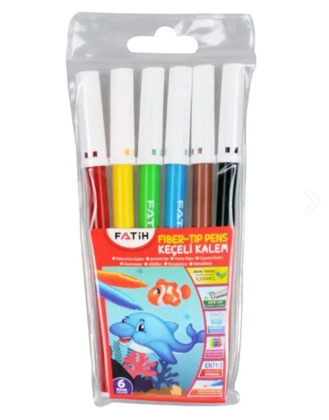 Fatih 6 Renk Max Yıkanabilir Keçeli Kalem