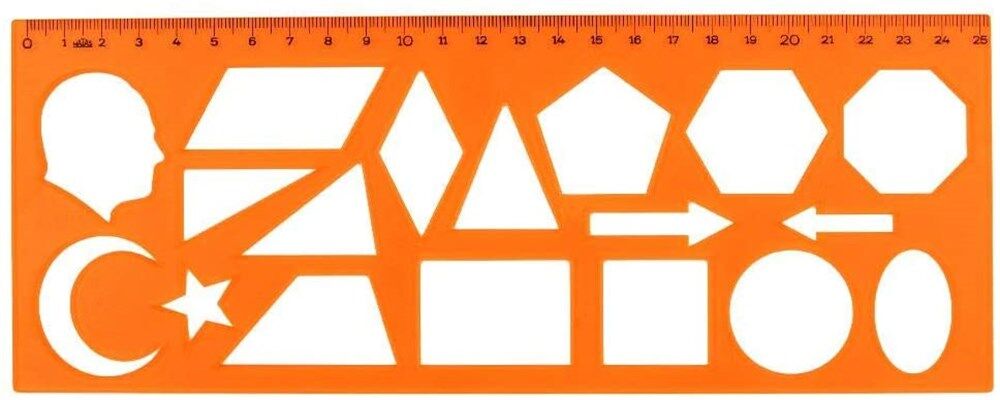 Hatas Geometrik Şekiller Şablonu 25 Cm